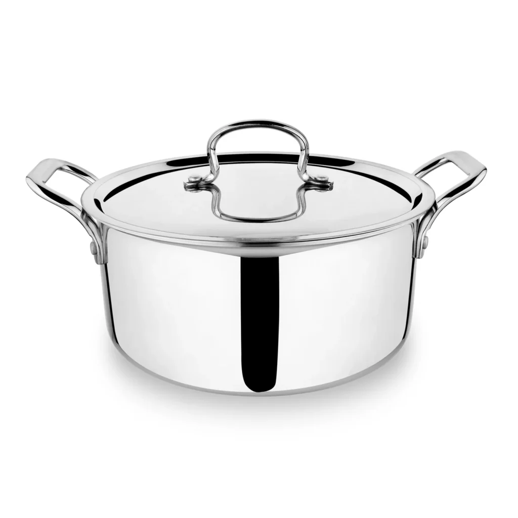 PEBIRDS Stainless Steel Casserole with Lid – Multiple Sizes Available (18-28cm)