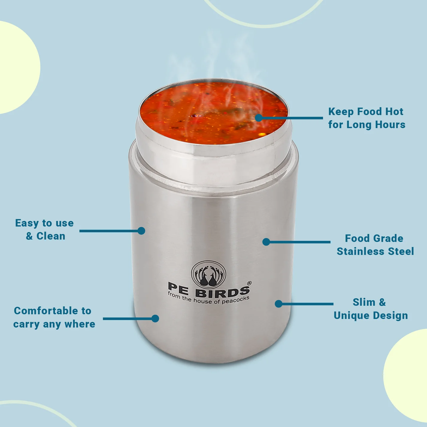 PEBIRDS Galaxy Sambar Jar, Insulated Food Jar - Image 6