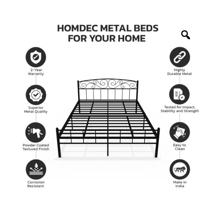 Antlia Queen Size Bed ( Metal)