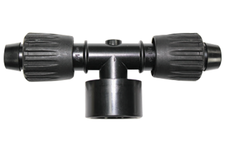 Power-Loc™ Tee W/ 3/4″ Socket /1″ Spigot
