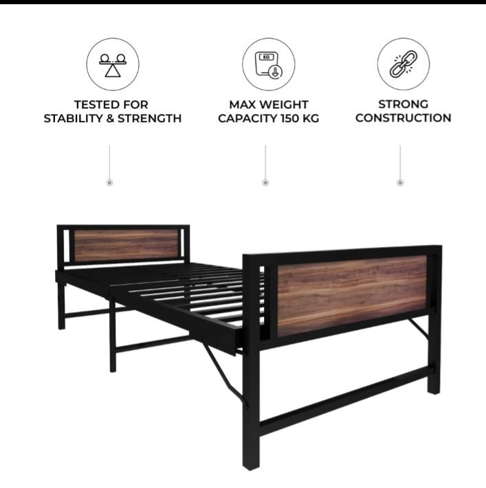 Cygnus Space Saving Folding Single Bed ( Metal) - Image 5