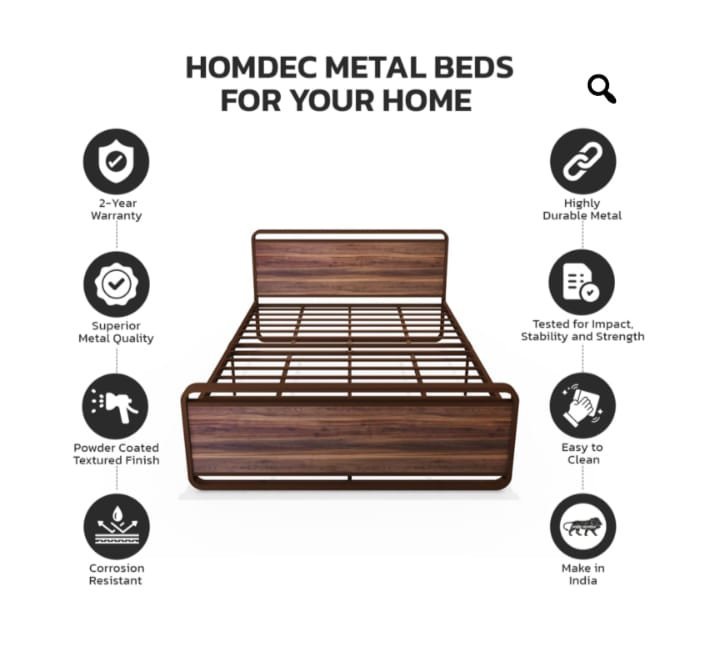 Vega Queen Size Bed ( Metal)