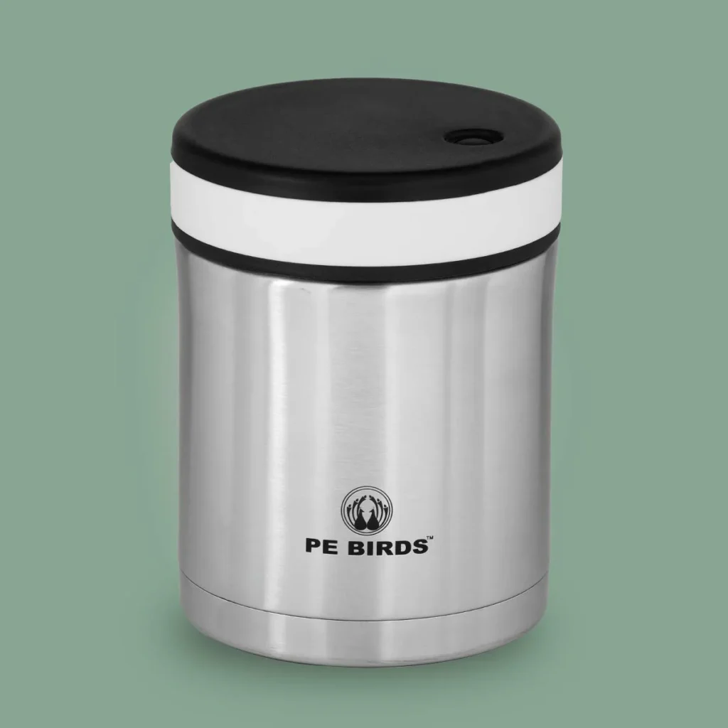 PEBIRDS Jumbo Sambar Jar | Vacuum Insulated Food Jar with 2 free microwave containers – 1000ml