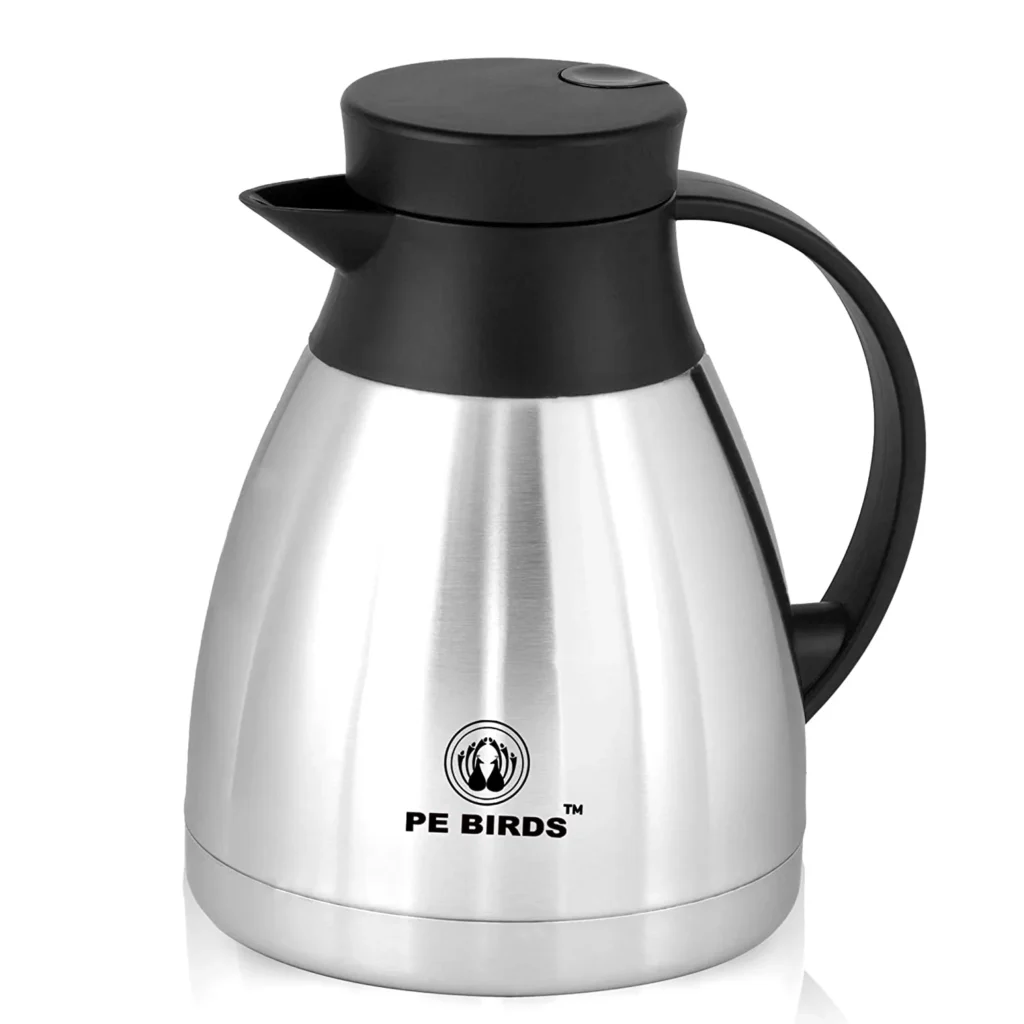 PE BIRDS Stainless Steel Sapphire Coffee Pot Vacuum Flask