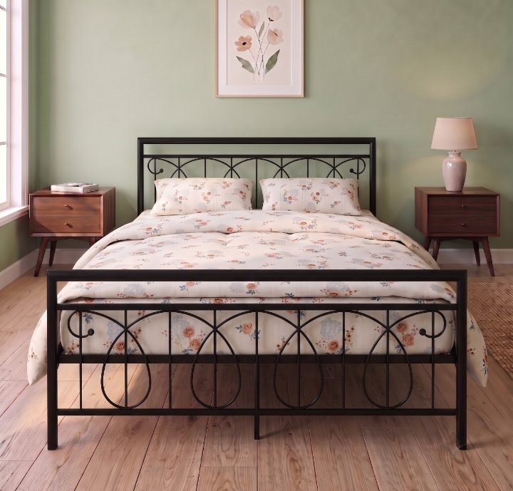 Lyra Queen Size Metal Bed 78X60
